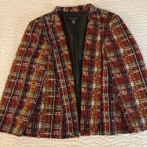 Evan Picone Multicolor Plaid Blazer